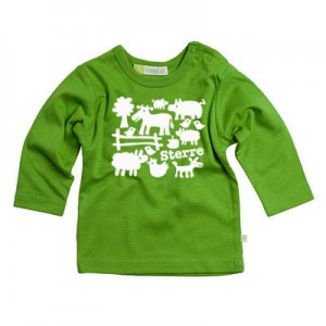 T-shirt-groen-peas-shirt-boerderij-wit
