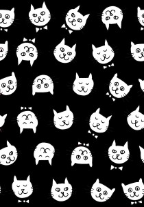 pattern-cat-heads-black-white